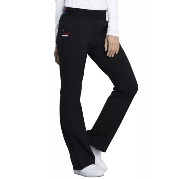 NWT Black Cherokee Scrubs Katie Duke iFlex Pull On Pant Size Small - Picture 1 of 7